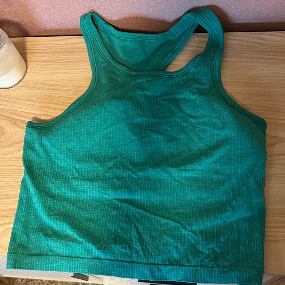 lululemon athletica Green Ribbed Racerback Tank